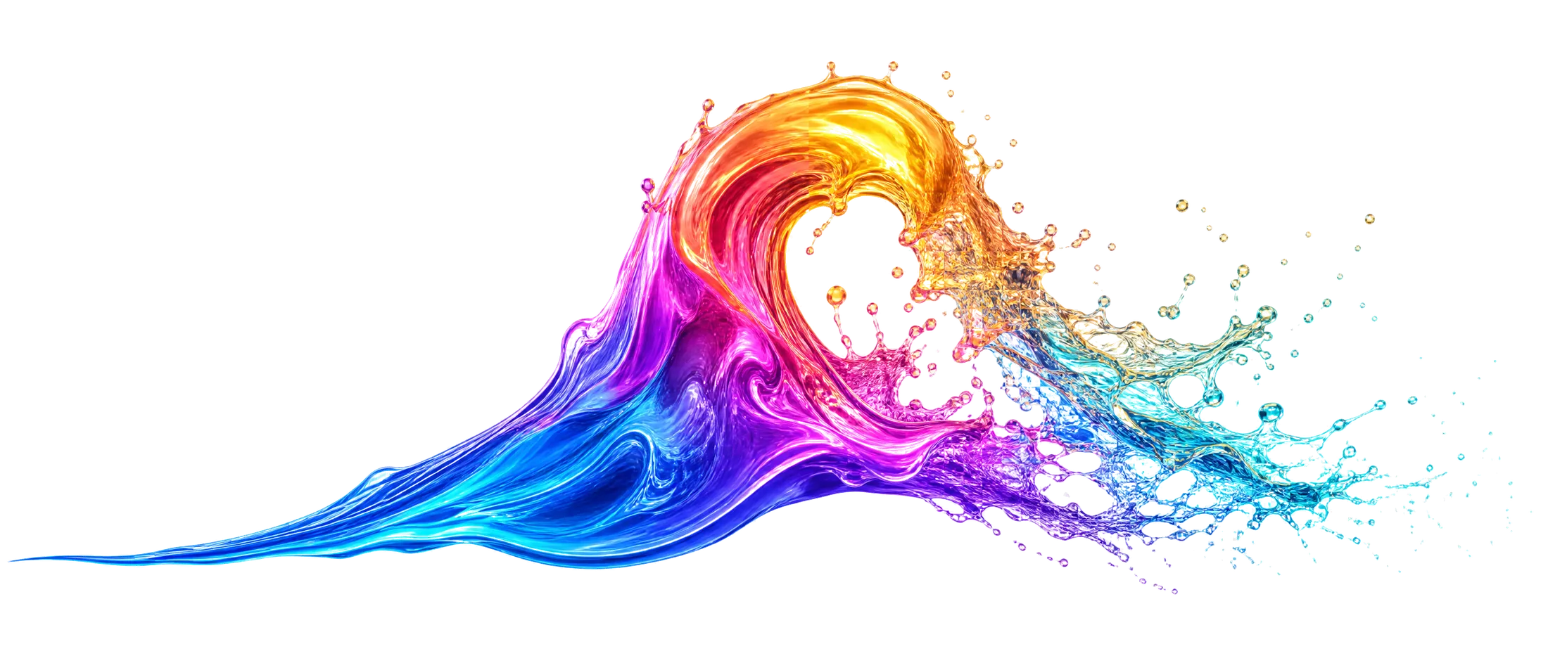 Abstract water cresting and breaking into spray.
